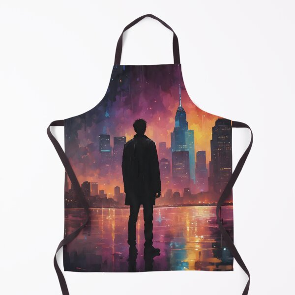 Item preview, Colorful Urban Landscape with Black Silhouette 01 designed and sold by kjp-design.