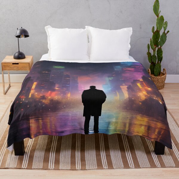 Item preview, Colorful Urban Landscape with Black Silhouette 02 designed and sold by kjp-design.