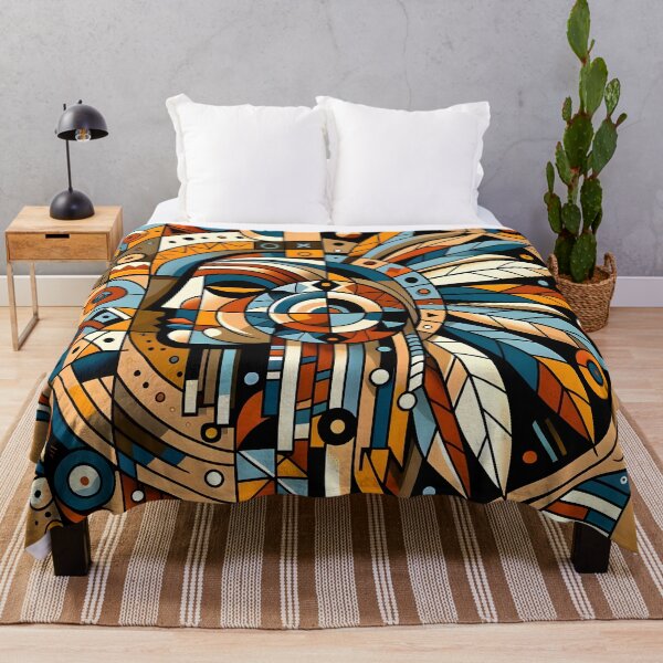 Item preview, Abstract Native American Portrait designed and sold by ArtPrintsUSA.