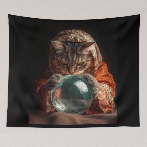 Item preview, Fortune teller - cat with a crystal ball designed and sold by FleurFrench.