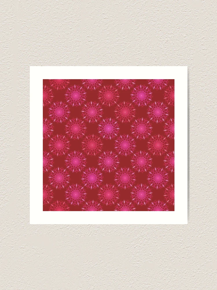 Aperçu 1 sur 3. Impression artistique avec l'œuvre Mandala Rustique - En angle / Rouges créée et vendue par Studio Variatio.