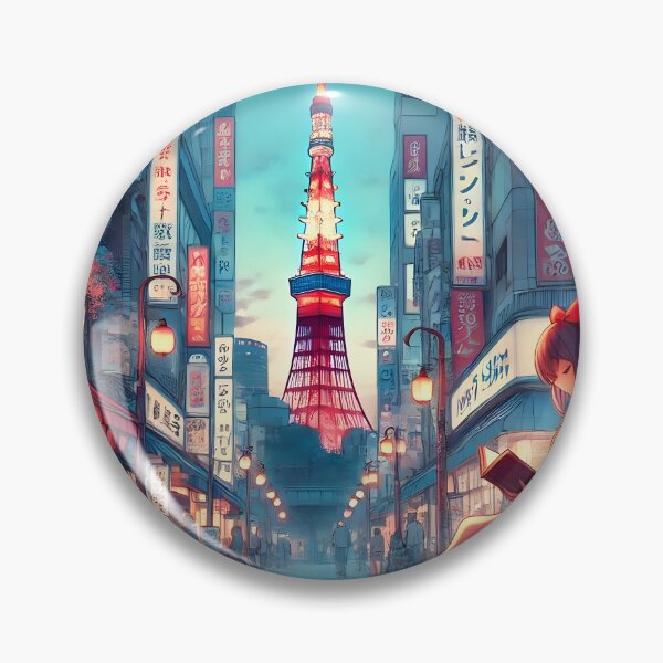 Item preview, Girl in Tokyo Center Illustration designed and sold by unrealartwork.