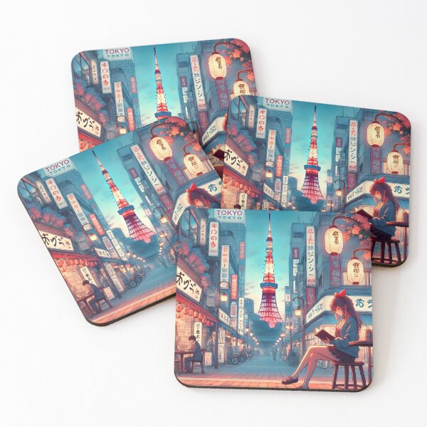 Item preview, Girl in Tokyo Center Illustration designed and sold by unrealartwork.