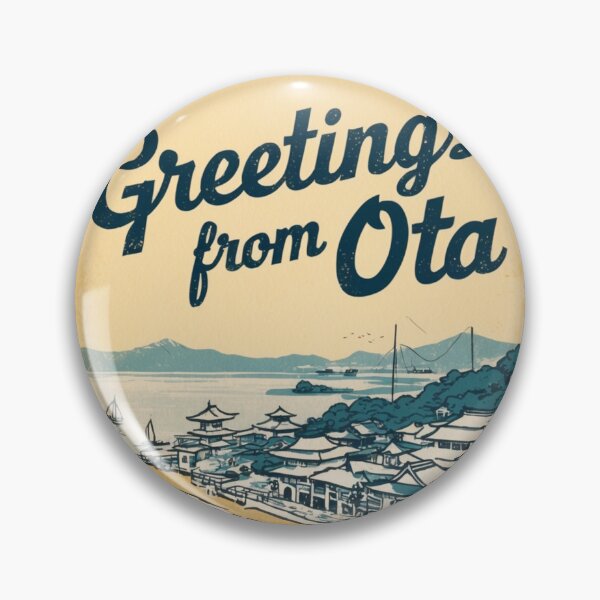 Item preview, Greetings from Ota Japan Vintage Travel Retro Postcard Design designed and sold by TravelPostcardGems.