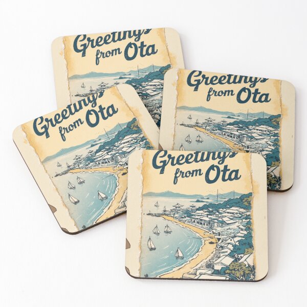 Item preview, Greetings from Ota Japan Vintage Travel Retro Postcard Design designed and sold by TravelPostcardGems.