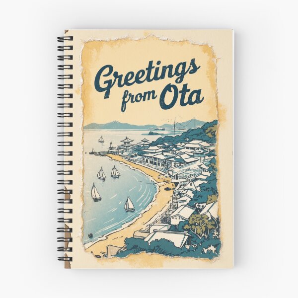 Artikelvorschau, Grüße aus Ota Japan Vintage Reise Retro Postkarte Design entworfen und verkauft von TravelPostcardGems.