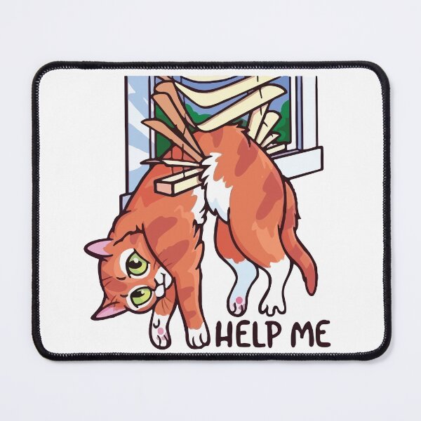 Item preview, Stuck Orange Tabby Cat - "Help Me" Funny Cartoon designed and sold by -DEEWOLF-.