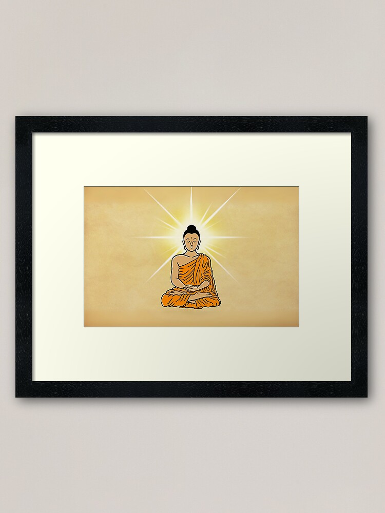 Thumbnail 2 of 7, Framed Art Print, Buddha's Full and Complete Enlightenment designed and sold by Buddhismdotnet.