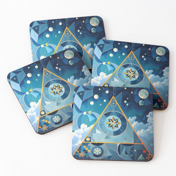 Item preview, Celestial Geometry - Cosmic Compass Under the Stars designed and sold by ArtPrintsUSA.
