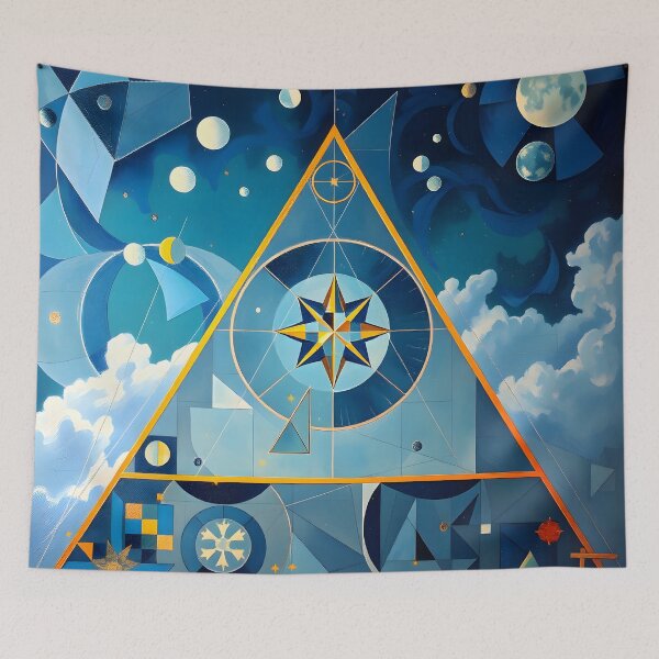 Item preview, Celestial Geometry - Cosmic Compass Under the Stars designed and sold by ArtPrintsUSA.
