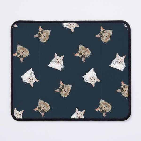 Item preview, Main Coon Shine - multi directional cat heads dark blue background designed and sold by BrendaWaldekker.