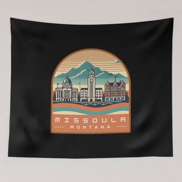 Item preview, Retro Missoula in Montana Skyline designed and sold by MaateoDesign.