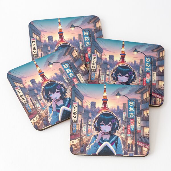 Item preview, Girl Eating Onigiri Tokyo designed and sold by unrealartwork.