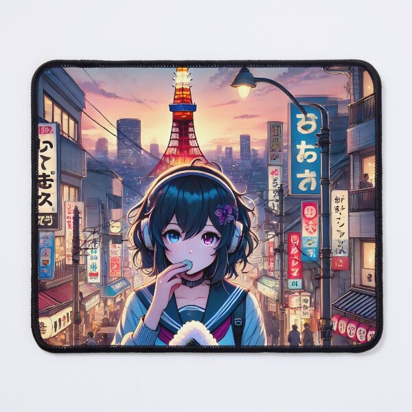 Item preview, Girl Eating Onigiri Tokyo designed and sold by unrealartwork.