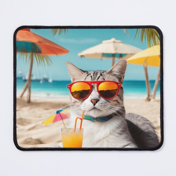 Item preview, Chill Cat on the Beach designed and sold by MarCreativArt.