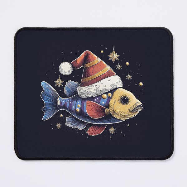 Item preview, Whimsical Santa Hat Fish T-Shirt | Blue and Orange Fish on Starry Background designed and sold by Farid1Shop.