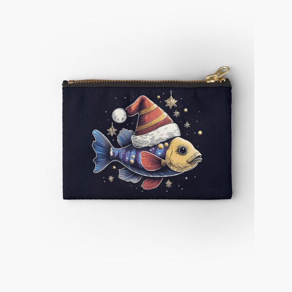 Item preview, Whimsical Santa Hat Fish T-Shirt | Blue and Orange Fish on Starry Background designed and sold by Farid1Shop.