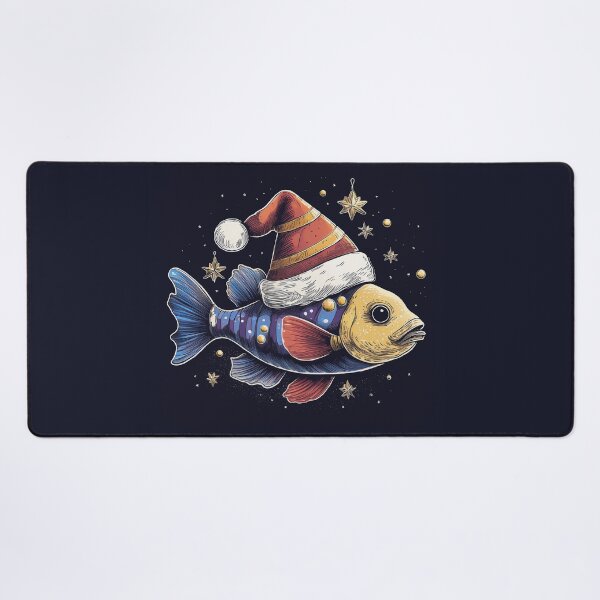 Item preview, Whimsical Santa Hat Fish T-Shirt | Blue and Orange Fish on Starry Background designed and sold by Farid1Shop.