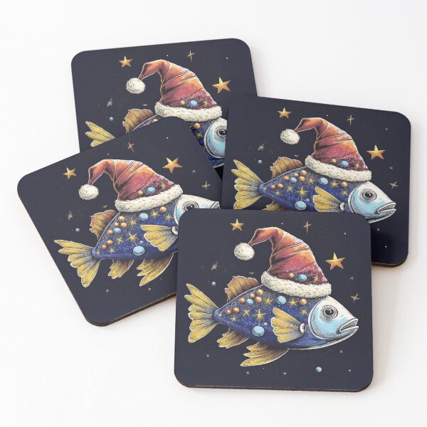 Item preview, Whimsical Holiday Splash: A Festive Fish in a Santa Hat designed and sold by Farid1Shop.