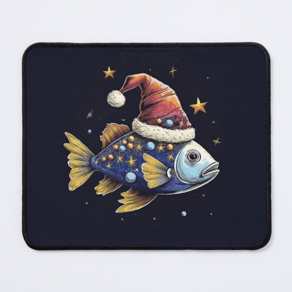 Item preview, Whimsical Holiday Splash: A Festive Fish in a Santa Hat designed and sold by Farid1Shop.