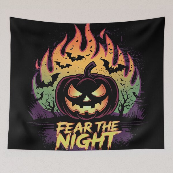 Item preview, Fear the Night Halloween Pumpkin Design designed and sold by TrPatternLab.
