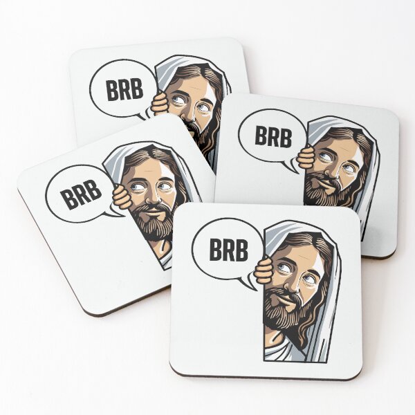 Item preview, BRB Be Right Back Jesus Peeking Christian Humor designed and sold by Lillyamstronger.
