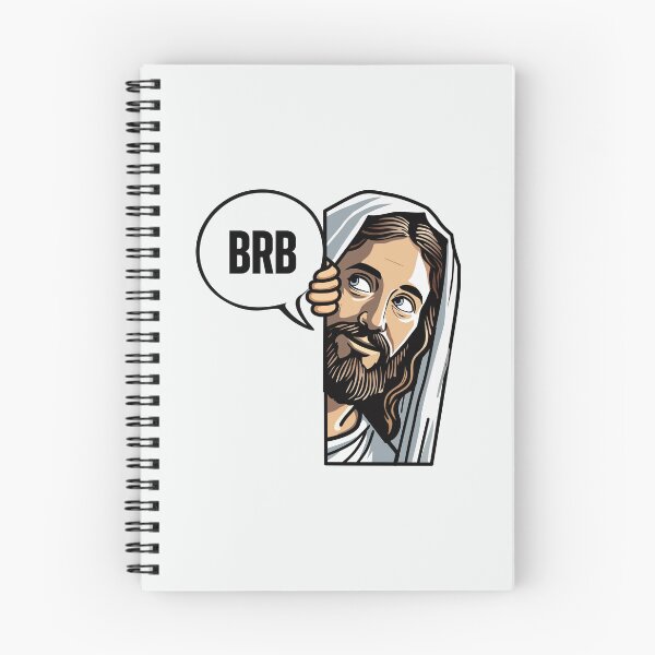 Item preview, BRB Be Right Back Jesus Peeking Christian Humor designed and sold by Lillyamstronger.