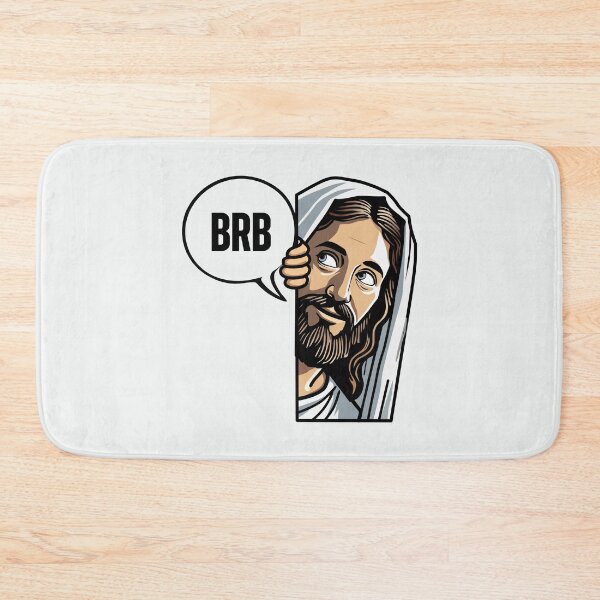 Item preview, BRB Be Right Back Jesus Peeking Christian Humor designed and sold by Lillyamstronger.