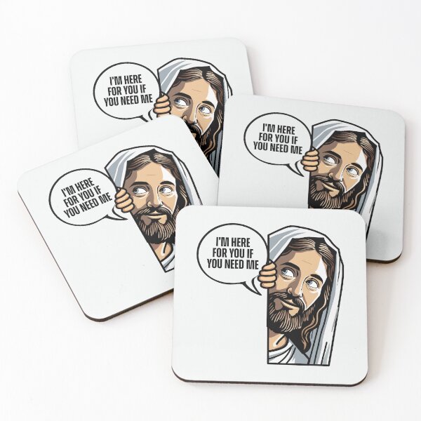 Item preview, I’m Here If You Need Me Jesus Peeking Christian Comfort designed and sold by Lillyamstronger.