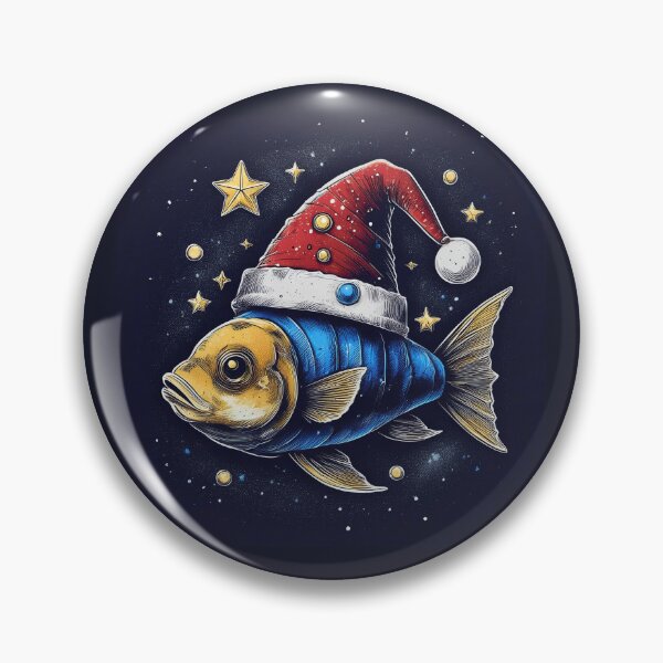 Item preview, Festive Fin-tastic: A Whimsical Fish in a Santa Hat designed and sold by Farid1Shop.