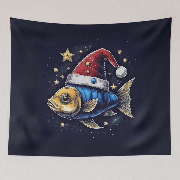 Item preview, Festive Fin-tastic: A Whimsical Fish in a Santa Hat designed and sold by Farid1Shop.