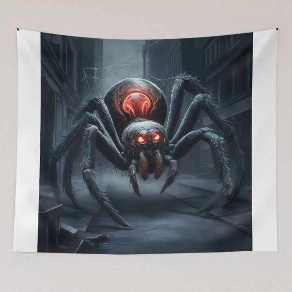 Item preview, A giant spider in an abandoned city. designed and sold by MyHappyArtShop.
