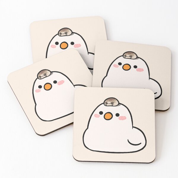 Item preview, Cute chubby white duck with a Desert rain frog on head designed and sold by Yuna's Studio.