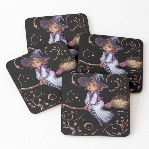 Item preview, Whimsical Young Witch on a Magical Broomstick 2 designed and sold by Krispystarfish.