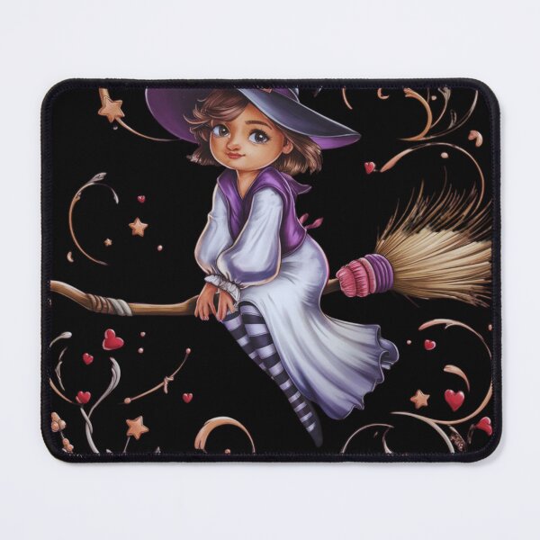 Item preview, Whimsical Young Witch on a Magical Broomstick 2 designed and sold by Krispystarfish.