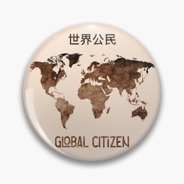 Item preview, Global citizen - Chinese logo - sepia world map  designed and sold by UKVanlife.