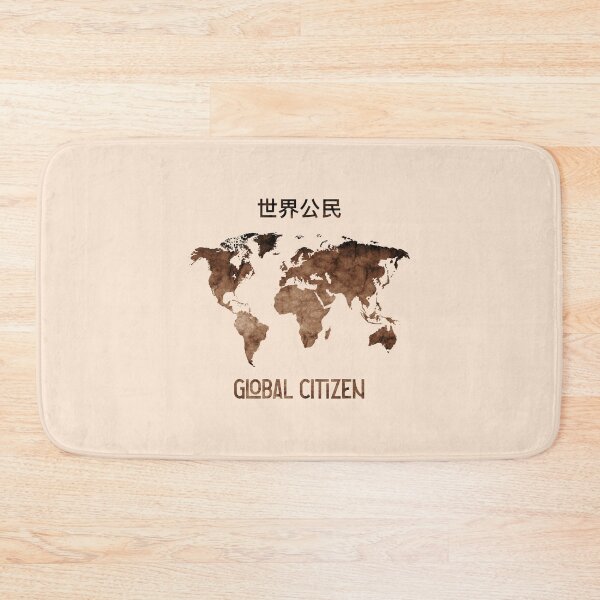 Item preview, Global citizen - Chinese logo - sepia world map  designed and sold by UKVanlife.