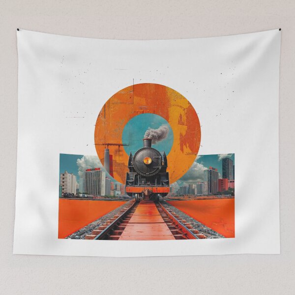 Item preview, Collage Wall Art T-shirt Design: VINTAGE LOCOMOTIVE designed and sold by ForeverPrintsOK.