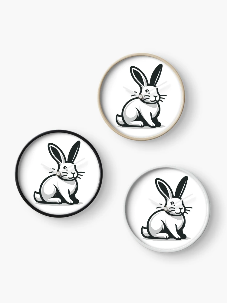 Thumbnail 3 of 4, Clock, Go Rabbit Go Rabbit designed and sold by vectorillus.