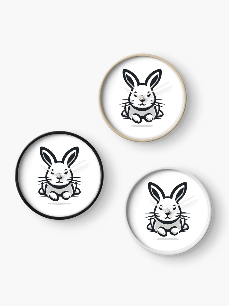 Thumbnail 3 of 4, Clock, Go Rabbit Go Rabbit designed and sold by vectorillus.