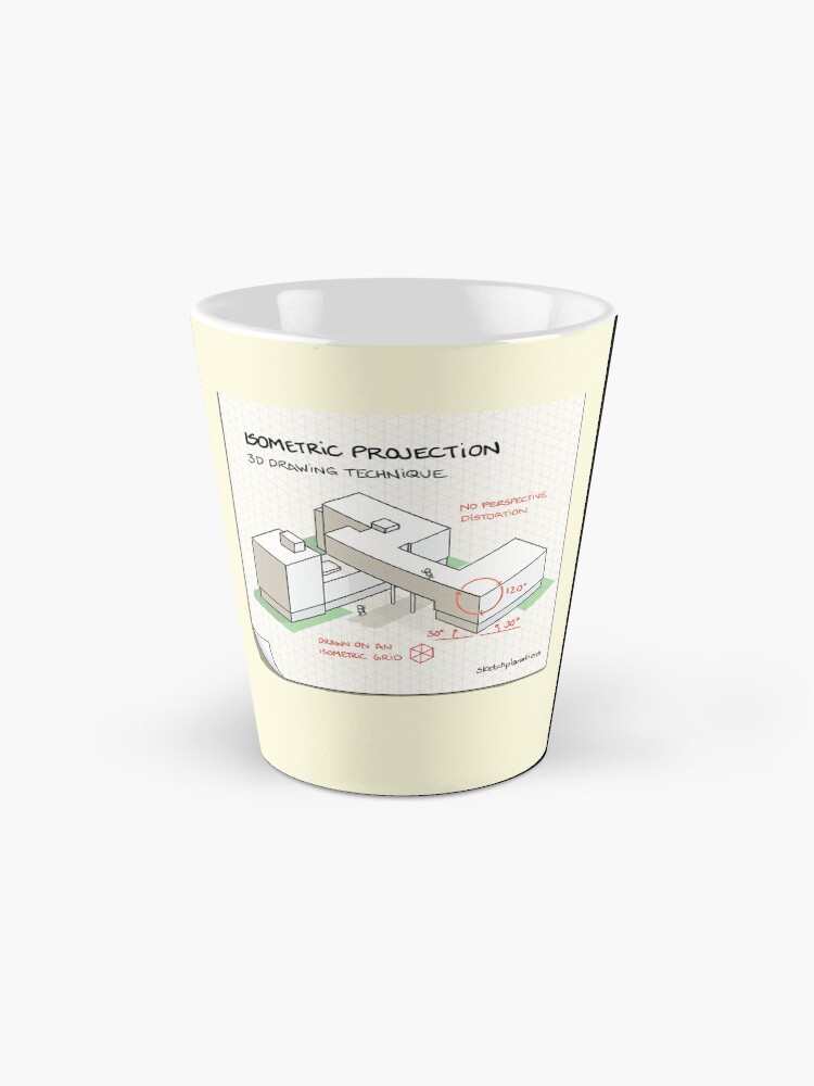 Thumbnail 2 of 4, Coffee Mug, Isometric projection designed and sold by sketchplanator.