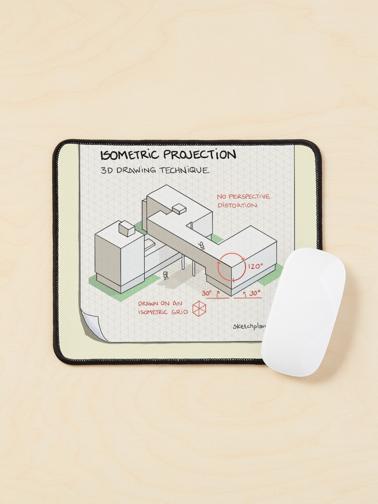 Thumbnail 1 of 5, Mouse Pad, Isometric projection designed and sold by sketchplanator.