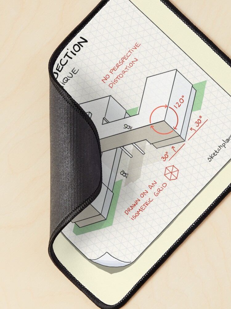 Thumbnail 2 of 5, Mouse Pad, Isometric projection designed and sold by sketchplanator.