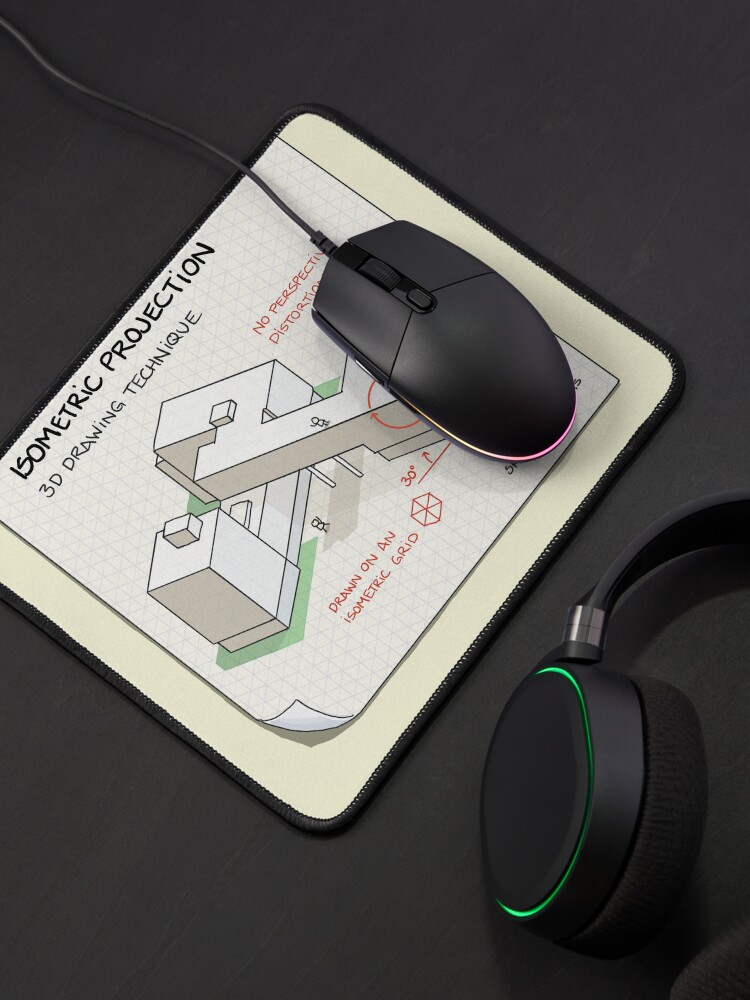 Thumbnail 4 of 5, Mouse Pad, Isometric projection designed and sold by sketchplanator.