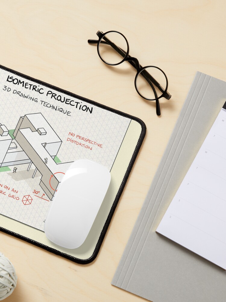 Thumbnail 3 of 5, Mouse Pad, Isometric projection designed and sold by sketchplanator.