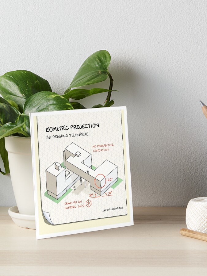 Thumbnail 1 of 2, Art Board Print, Isometric projection designed and sold by sketchplanator.