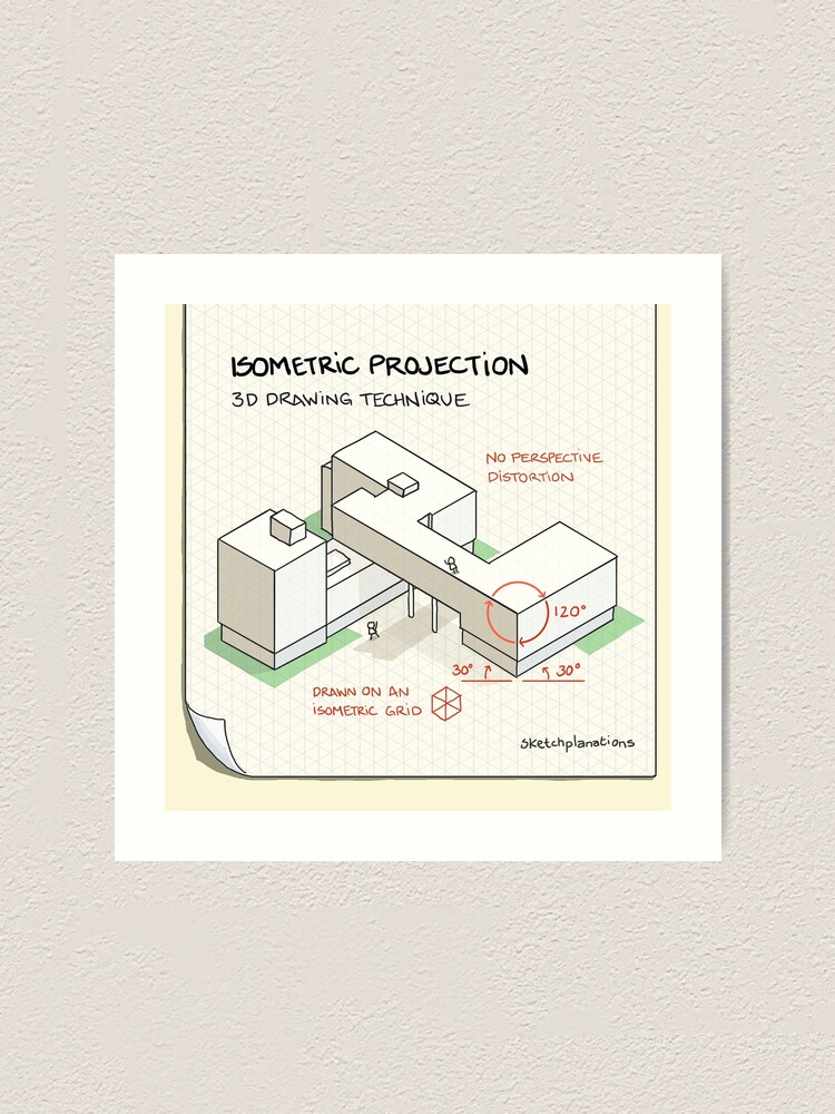 Thumbnail 1 of 3, Art Print, Isometric projection designed and sold by sketchplanator.