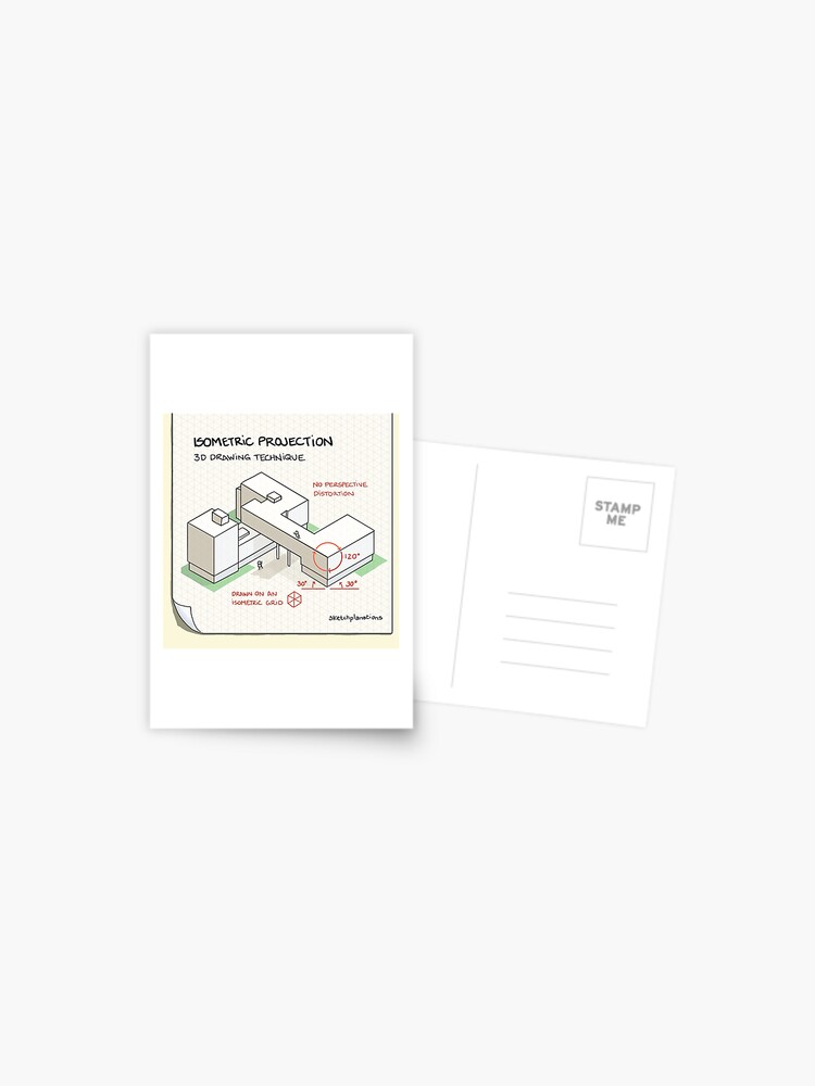 Thumbnail 1 of 2, Postcard, Isometric projection designed and sold by sketchplanator.
