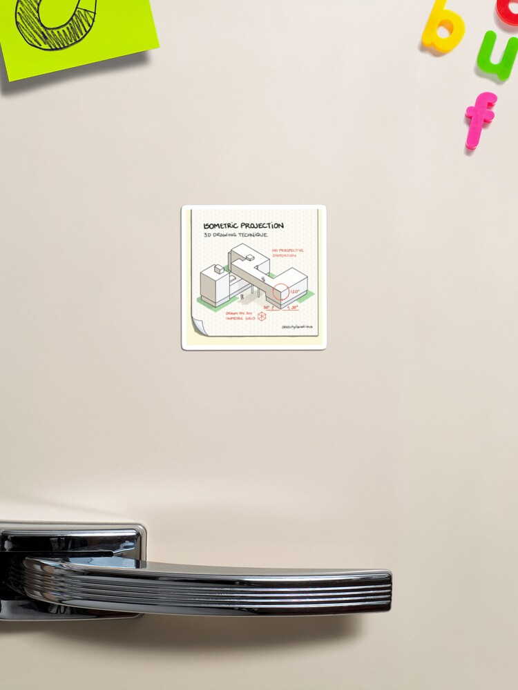 Thumbnail 1 of 3, Magnet, Isometric projection designed and sold by sketchplanator.
