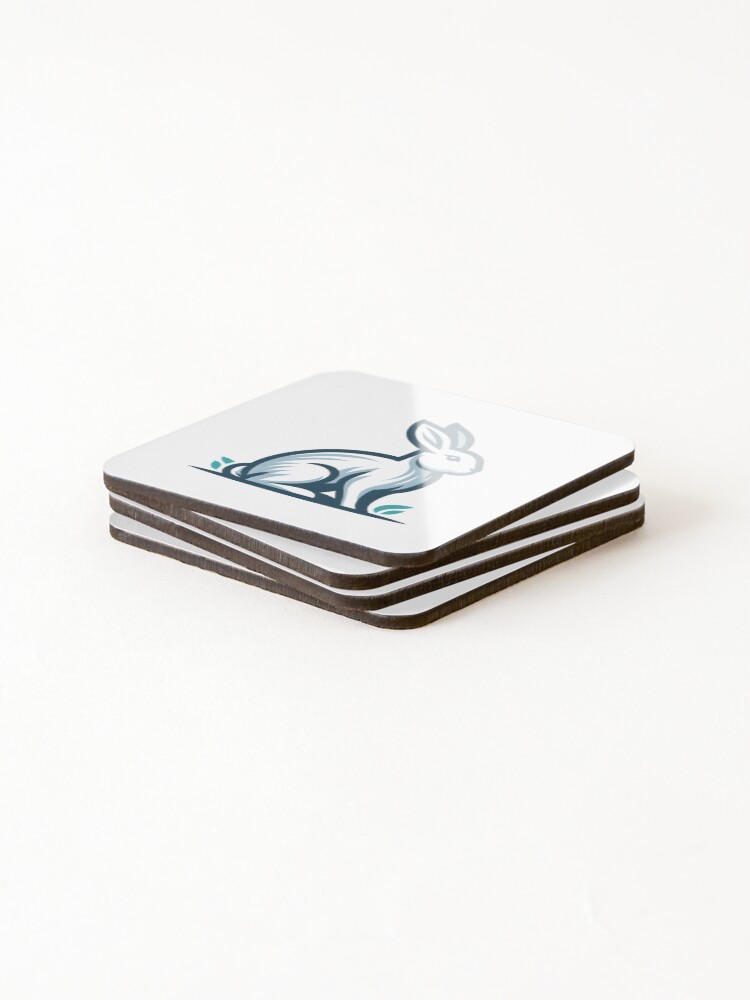 Thumbnail 4 of 5, Coasters (Set of 4), Go Rabbit Go Rabbit designed and sold by vectorillus.